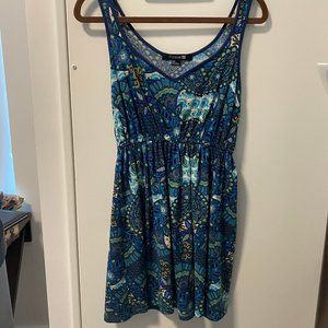 Forever 21 blue green patterned top